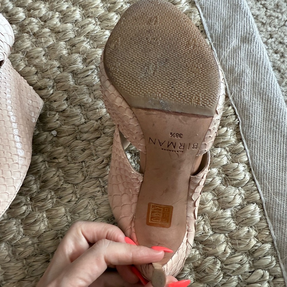 Alexandre Birman Beige Python Leather Slide Sanda… - image 7